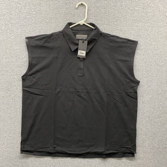 Figs Tops - FIGS PRO Ella Scrub Polo Women’s XL Black Technical Pique Pima Cotton NWT